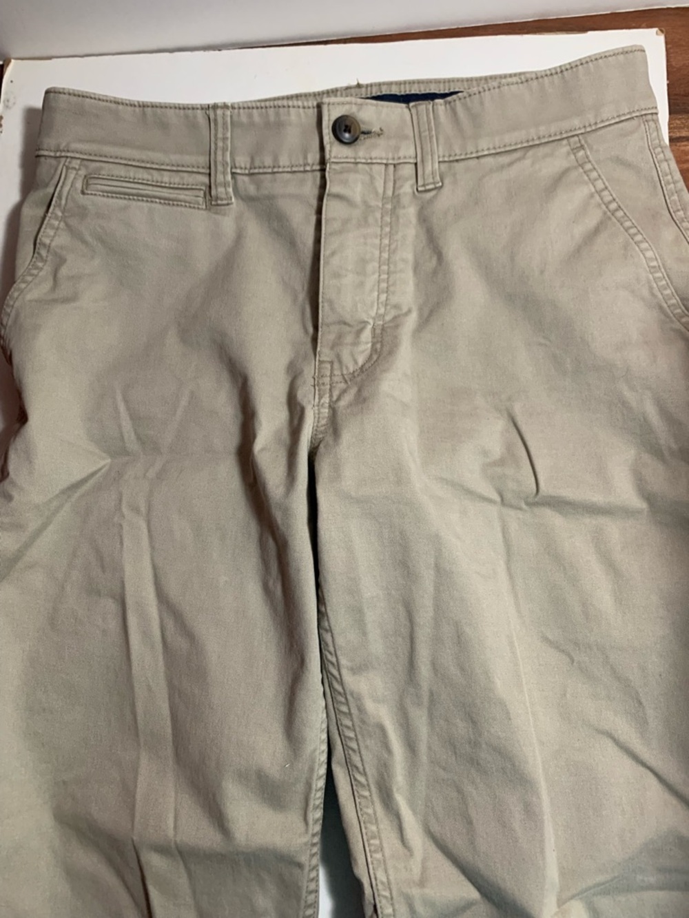 St Johns Bay Straight Fit Flat Front Khaki Pants Size 30x32 Super Stretch cotton